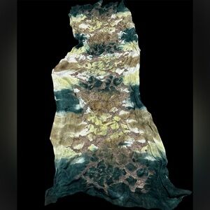 Vintage organza Multicolour Abstract Scarf